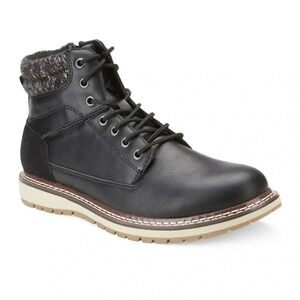 Reserved Footwear Black Lace-Up Mid Boot Size 10.5